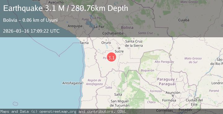 Map of Potosi, Bolivia