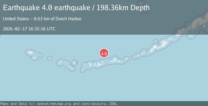 Map of Andreanof Islands, Aleutian Islands, Alaska