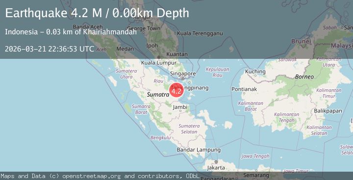 Map of northern Sumatra, Indonesia