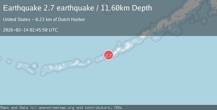 Map of Fox Islands, Aleutian Islands, Alaska