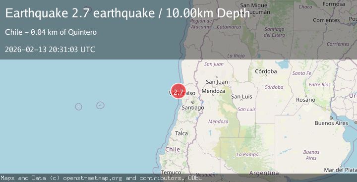 Map of offshore Valparaiso, Chile
