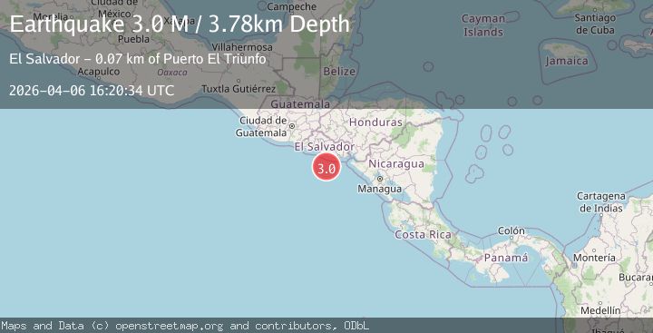 Map of offshore El Salvador