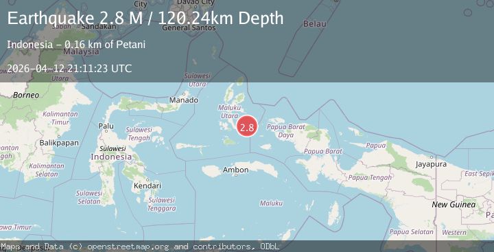 Map of Halmahera, Indonesia