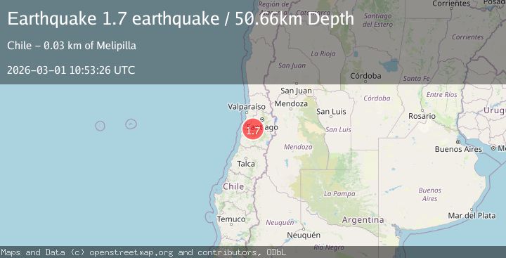 Map of Region Metropolitana, Chile