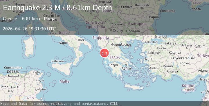 Map of Greece-Albania border region