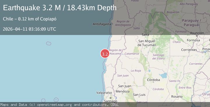 Map of offshore Atacama, Chile