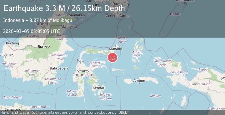 Map of Minahasa, Sulawesi, Indonesia