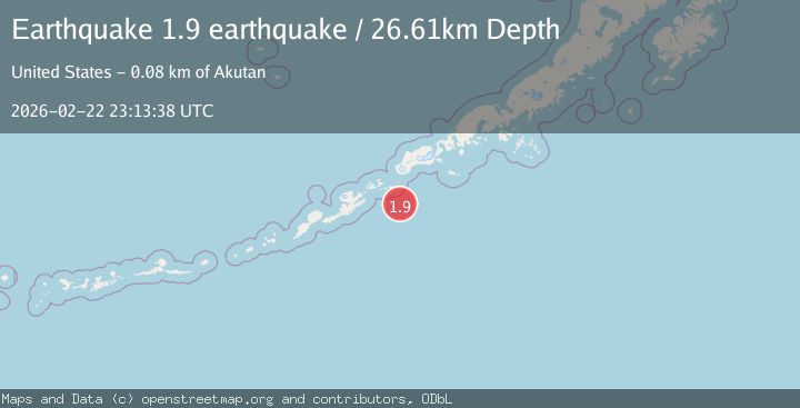 Map of Fox Islands, Aleutian Islands, Alaska