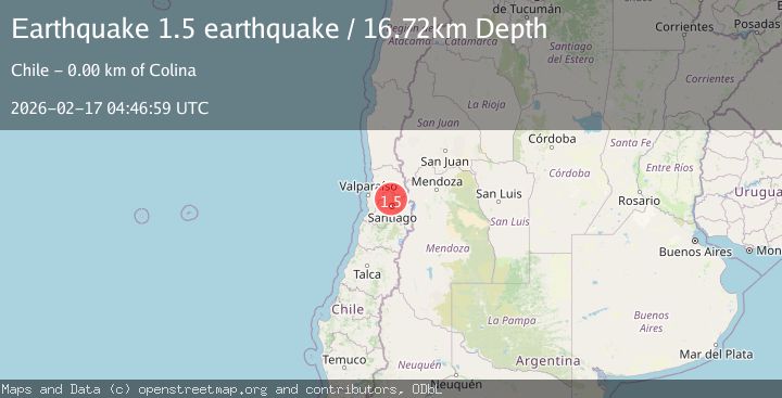 Map of Region Metropolitana, Chile