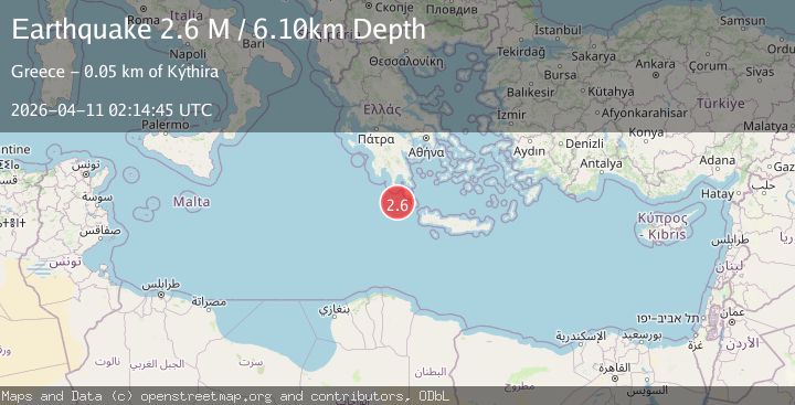 Map of central Mediterranean Sea