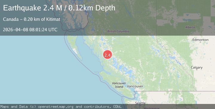 Map of British Columbia, Canada