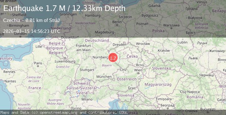 Map of Germany-Czech Republic border region