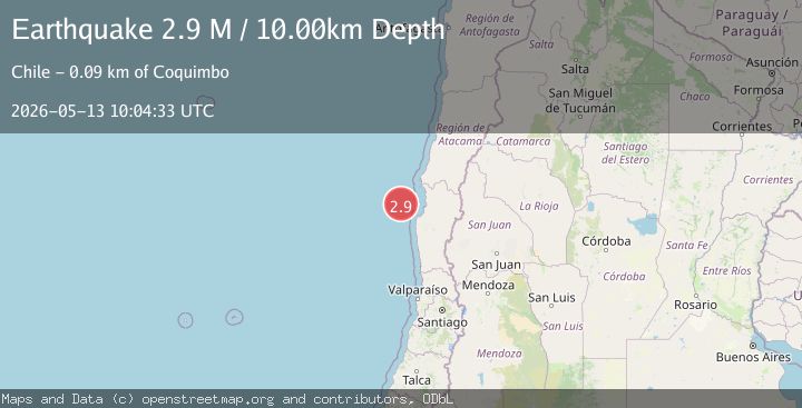 Map of offshore Coquimbo, Chile