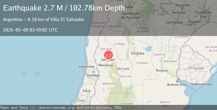 Map of San Juan, Argentina