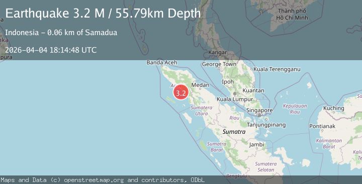 Map of northern Sumatra, Indonesia