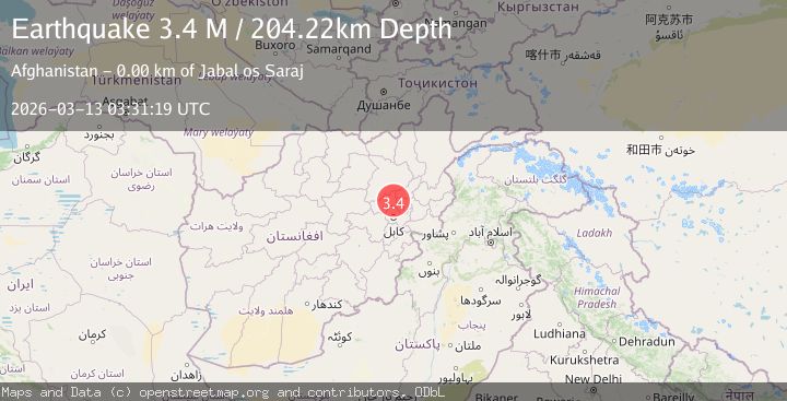 Map of Hindu Kush region, Afghanistan