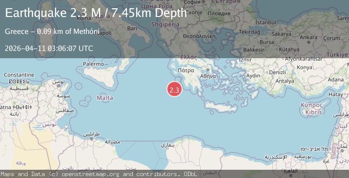Map of central Mediterranean Sea