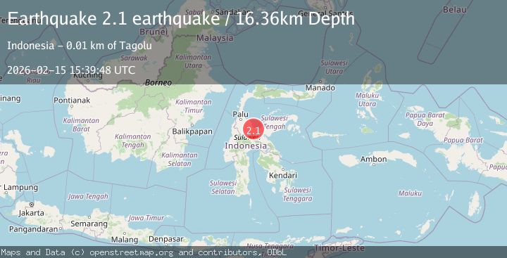 Map of Sulawesi, Indonesia