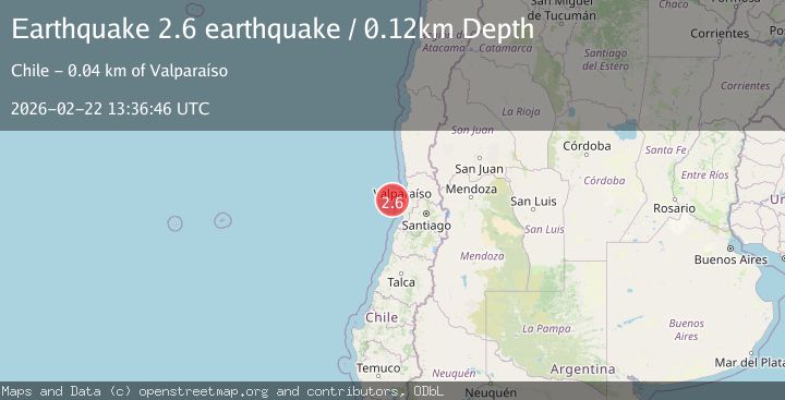 Map of offshore Valparaiso, Chile