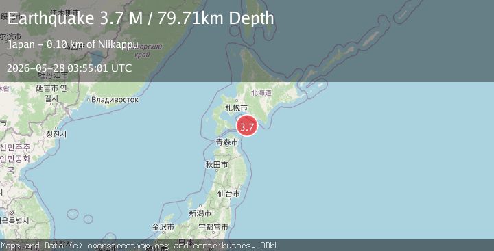Map of Hokkaido, Japan region
