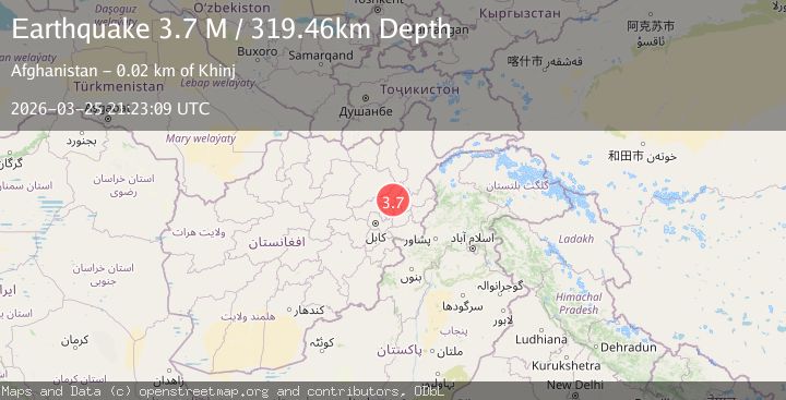 Map of Hindu Kush region, Afghanistan