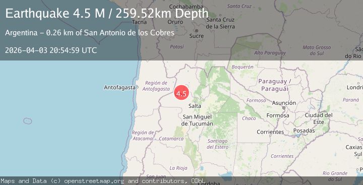 Map of Jujuy, Argentina