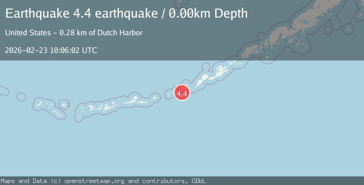 Map of Fox Islands, Aleutian Islands, Alaska