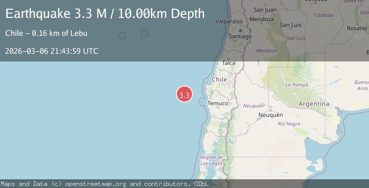 Map of off the coast of Bio-Bio, Chile