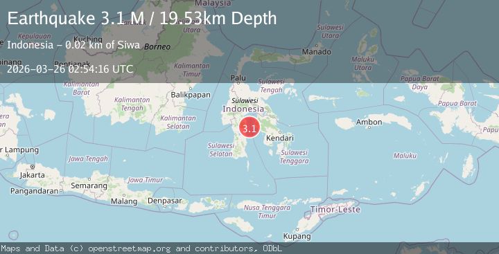 Map of Sulawesi, Indonesia