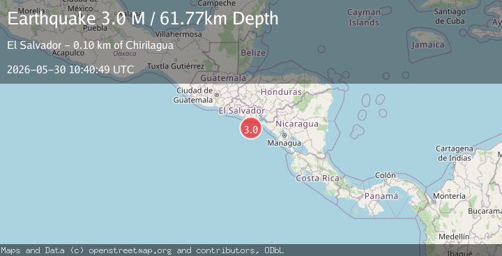 Map of offshore El Salvador