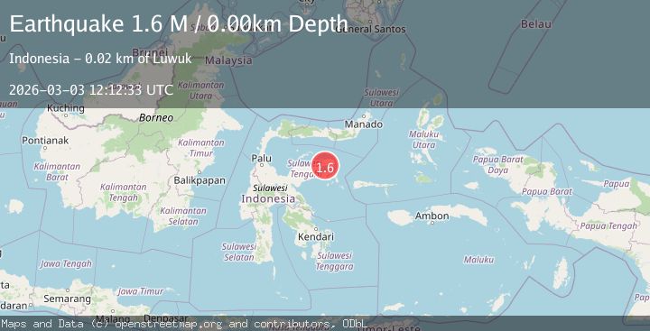 Map of Minahasa, Sulawesi, Indonesia