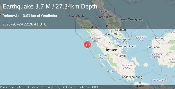 Map of northern Sumatra, Indonesia