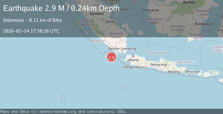 Map of southwest of Sumatra, Indonesia
