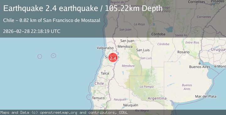Map of Region Metropolitana, Chile