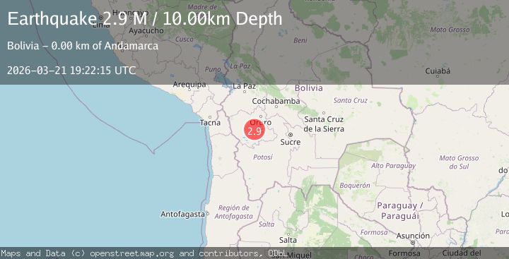 Map of Oruro, Bolivia