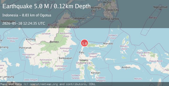 Map of Minahasa, Sulawesi, Indonesia