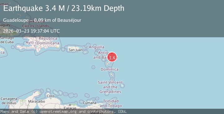 Map of Antigua and Barbuda region, Leeward Islands