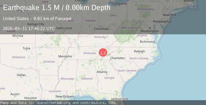 Map of eastern Tennessee