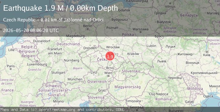 Map of Poland-Czech Republic border region