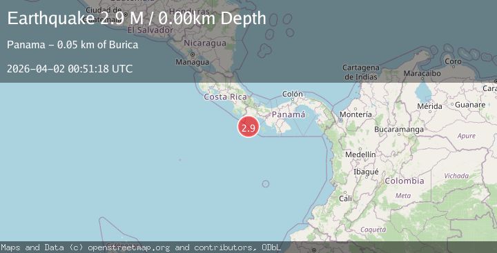 Map of south of Panama