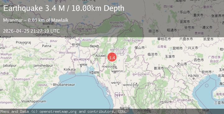 Map of Myanmar-India border region