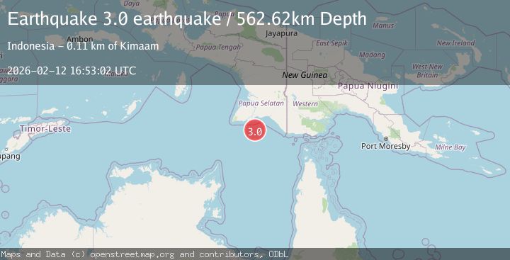 Map of near the south coast of Papua, Indonesia