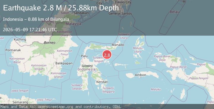 Map of Minahasa, Sulawesi, Indonesia
