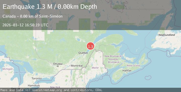 Map of Gaspe Peninsula, Quebec, Canada