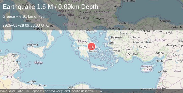 Map of Attica Region, Greece