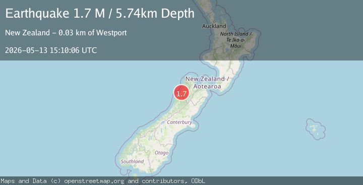 Map of Buller District, New Zealand