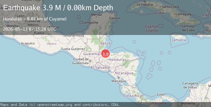 Map of offshore Guatemala