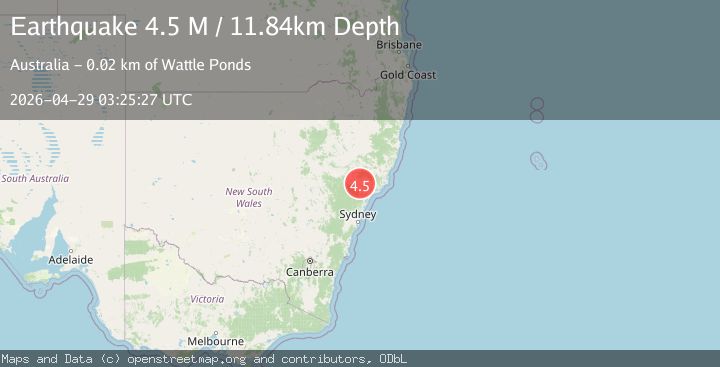 Map of near the southeast coast of Australia