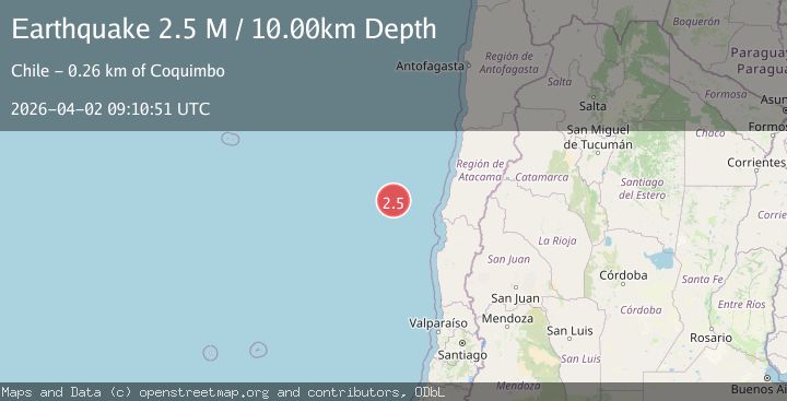 Map of off the coast of Atacama, Chile