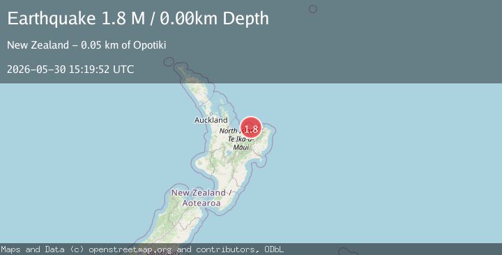 Map of off the east coast of the North Island of New Zealand